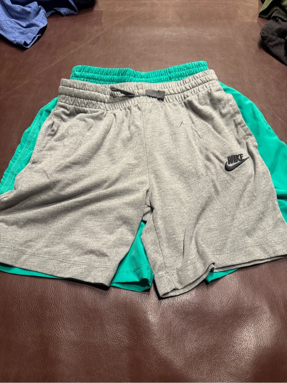 Nike lot  Grey Shorts & green